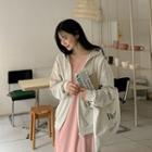Basic Drop-shoulder Zip-up Hoodie