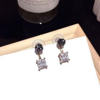 Rhinestone Swing Earring 1 Pair - Steel Earrings - Gold - One Size