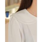Plus Size Layered-collar Faux-pearl Blouse