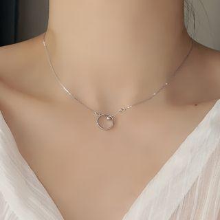 Hoop Pendant Sterling Silver Choker