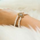 Faux Pearl Layered Bracelet 0445 - Gold - One Size