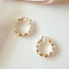 Faux-pearl Hoop Earring 1 Pair - Gold - One Size