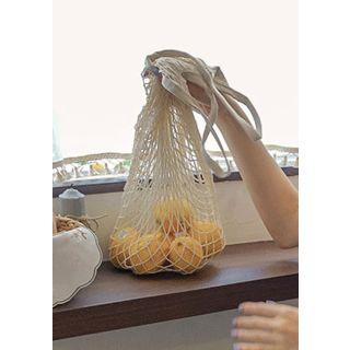 Net Knit Beach Bag With Zip Pouch