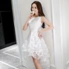 Sleeveless Lace High-low Dress