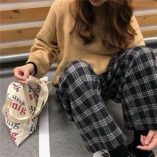 Wide Leg Plaid Pants As Shown In Figure - One Size