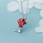 925 Sterling Silver Rose Pendant Necklace S925 - As Shown In Figure - One Size