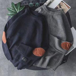 Long-sleeve Applique Knit Sweater