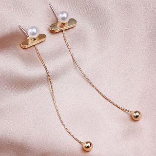 Faux Pearl Dangle Earring 12 - 1 Pair - As Shown In Figure - One Size