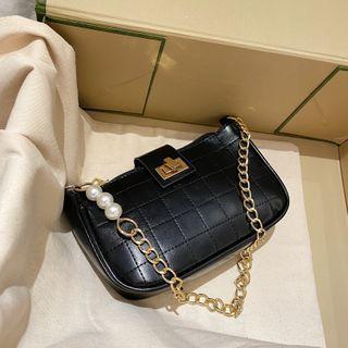 Chain Faux Pearl Shoulder Bag