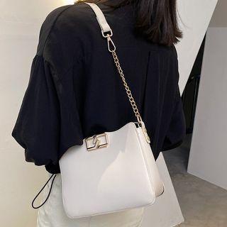 Chain Plain Crossbody Bag With Pouch