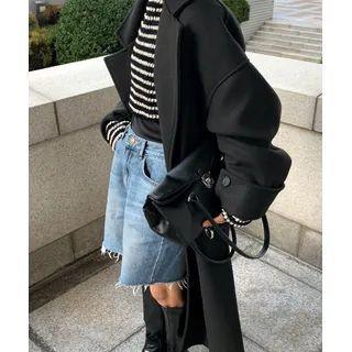 Over-fit Woolen Wrap Coat