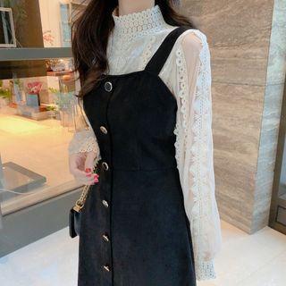 Lace Blouse / Midi Overall Dress