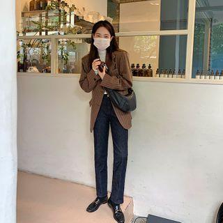[more Jean] Unwashed Straight-cut Jeans