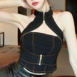 Halter-neck Off-shoulder Camisole Top