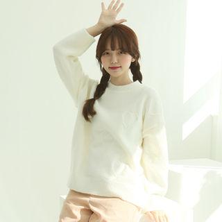 Heart Textured Sweater