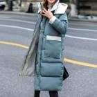 Long-sleeve Color-block Long Padded Jacket