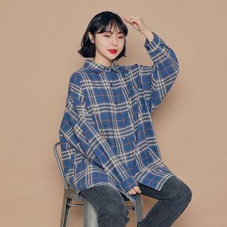 Oversize Cotton Plaid Shirt