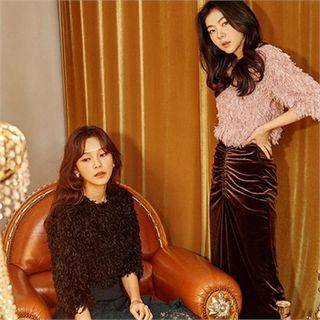 3/4-sleeve Fringe Top