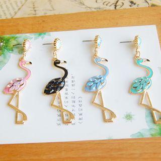 Rhinestone Flamingo Dangle Earring
