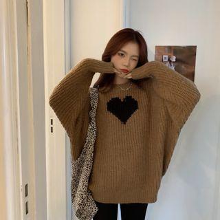 Jacquard Sweater Light Coffee & Black - One Size