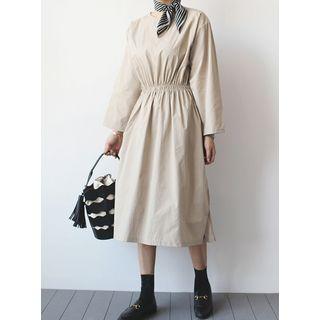Band-waist Wide-sleeve Dress