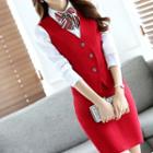 Set: Buttoned Vest + Shirt + Dress Pants / Mini Skirt