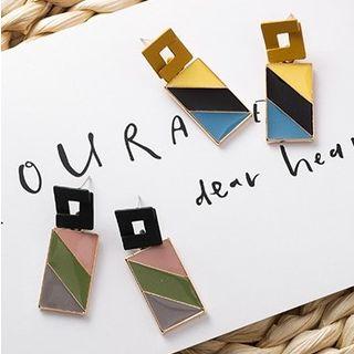Glaze Panel Rectangle Dangle Earring