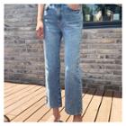Washed Striaght-cut Jeans