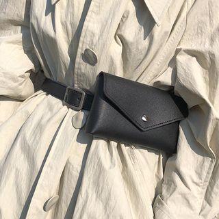Faux Leather Buckled Belt Bag