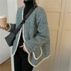 Loose-fit Tweed Jacket Green - One Size