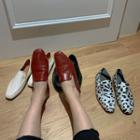 Plain / Cow-print Foldable Loafers