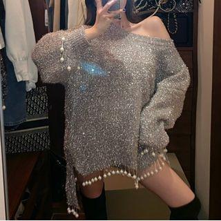 Embellished Glitter Sweater