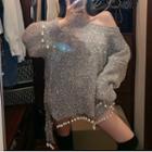 Embellished Glitter Sweater
