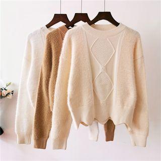 Paneled Cable Knit Sweater