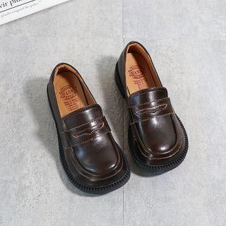 Round-toe Plain Loafers