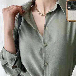 Plain Drop-shoulder Shirt