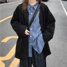 Striped Oversize Shirt / Open Front Jacket