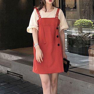 Set: Elbow-sleeve T-shirt + Mini Jumper Dress