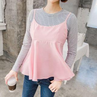 Spaghetti-strap Beribboned Empire Top