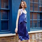 Spaghetti-strap Ruffled-detail Dress