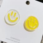 Acrylic Smiley Face Stud Earring 1 Pair - Yellow - One Size