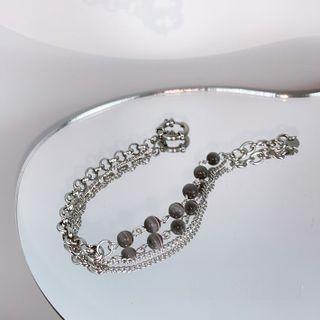 Cat Eye Stone Stainless Steel Bracelet