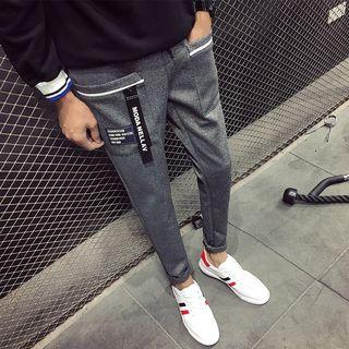 Lettering Applique Slim Fit Pants