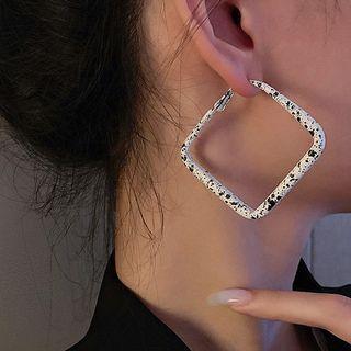 Splattered Square Alloy Earring