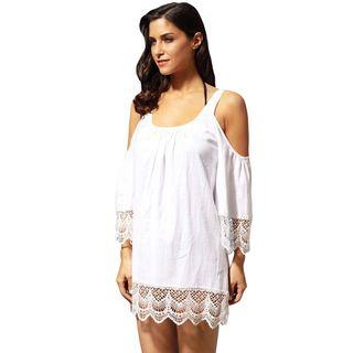 Lace Trim Cold Shoulder Sundress