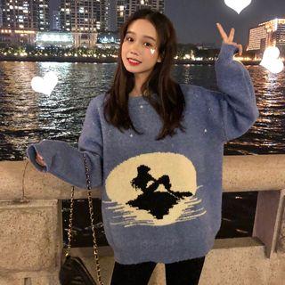 Mermaid Pattern Sweater As Shown In Figure - One Size