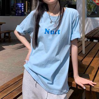 Oversized Lettering Short-sleeve Top