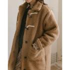 Toggle-button Trim Fleece Coat