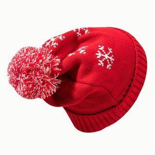 Reindeer Print Beanie 1611 - Elk - Red - One Size