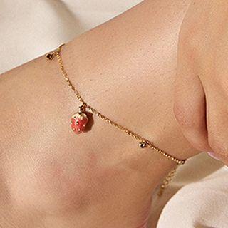 925 Sterling Silver Strawberry Anklet As Shown In Figure - One Size